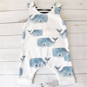 Whale Sleeveless Overalls Jumpsuit for Baby